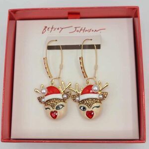 Betsey Johnson Reindeer Drop Earrings NWT! NEW!  Santa Baby earrings